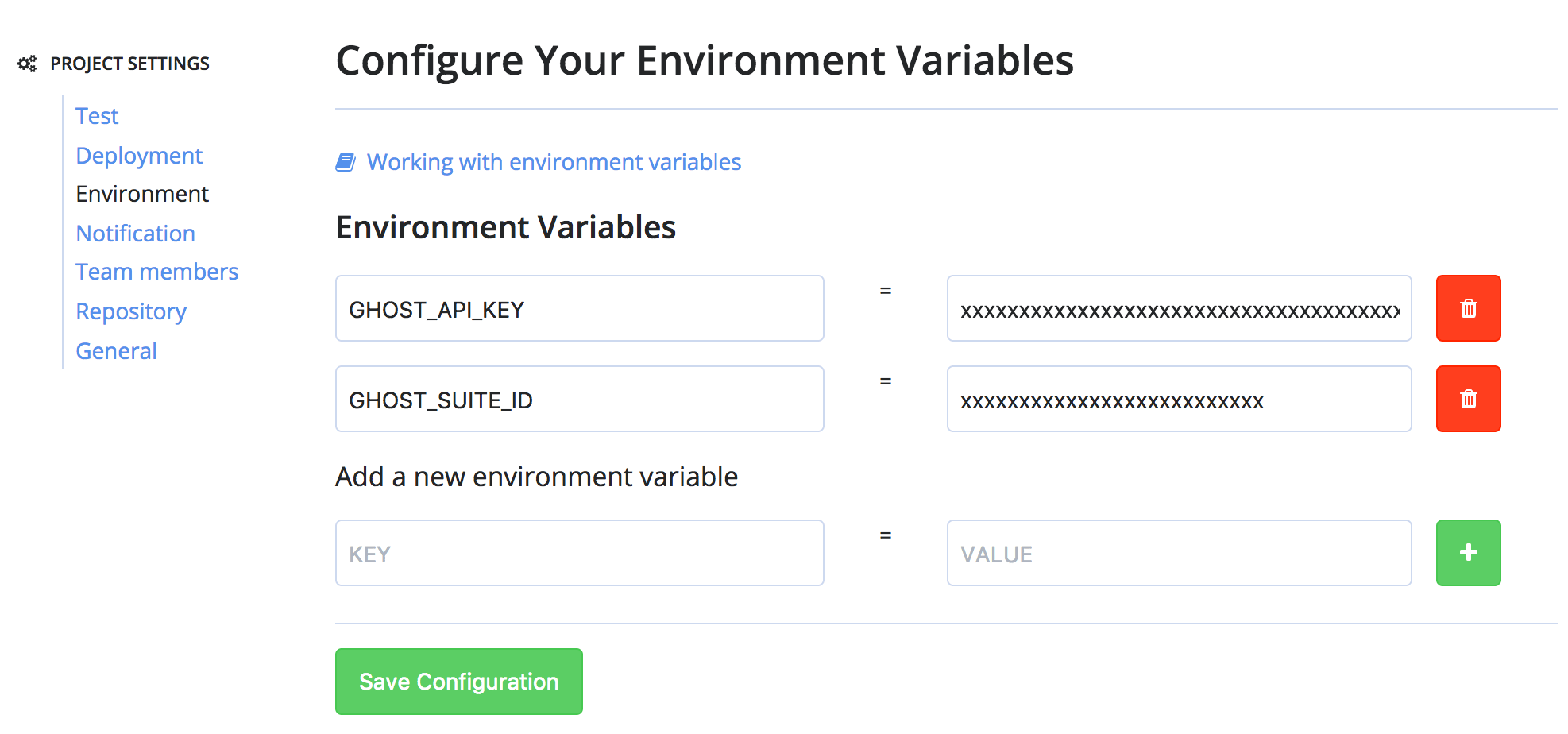 CodeShip Environmental Variables