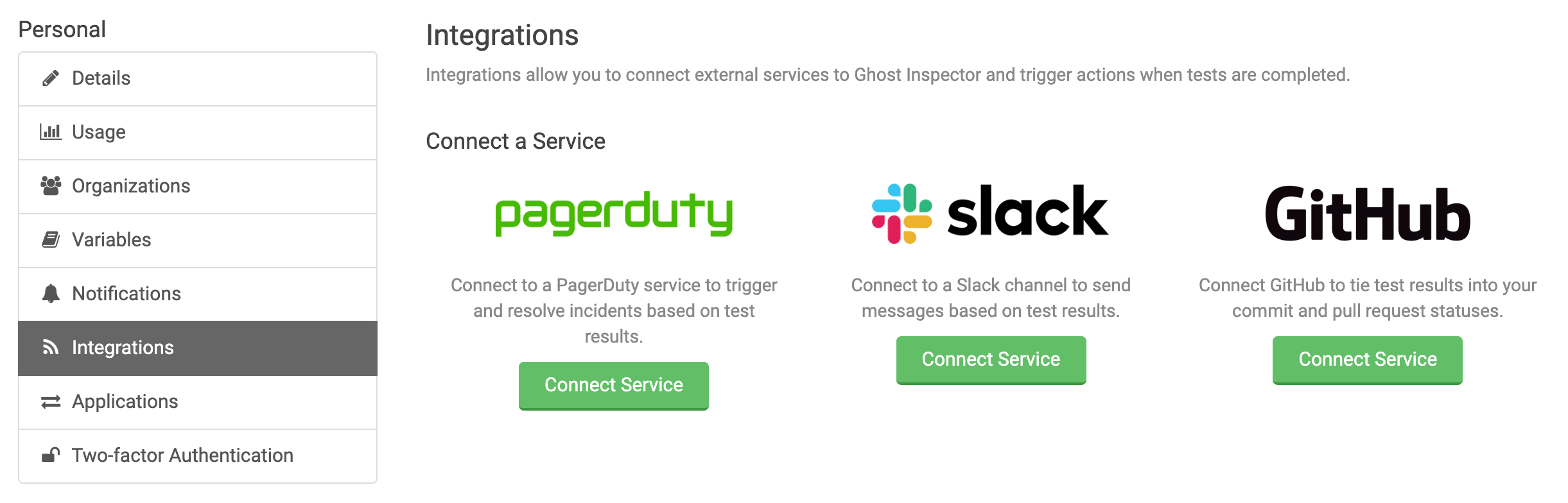 Ghost Inspector Integrations