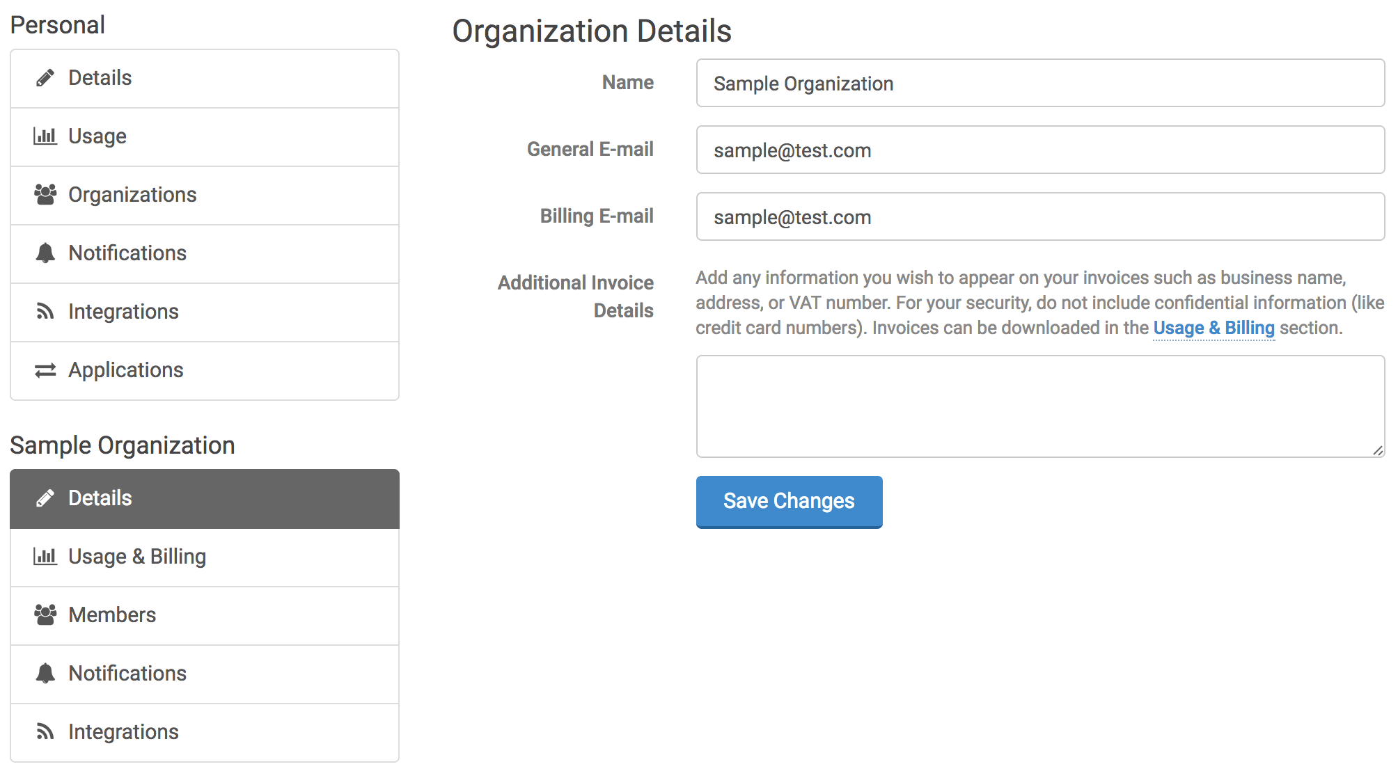 Organization Details