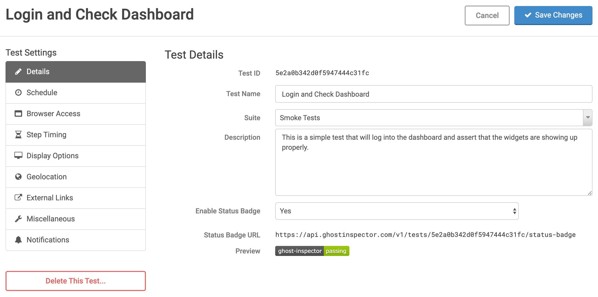 Test Details