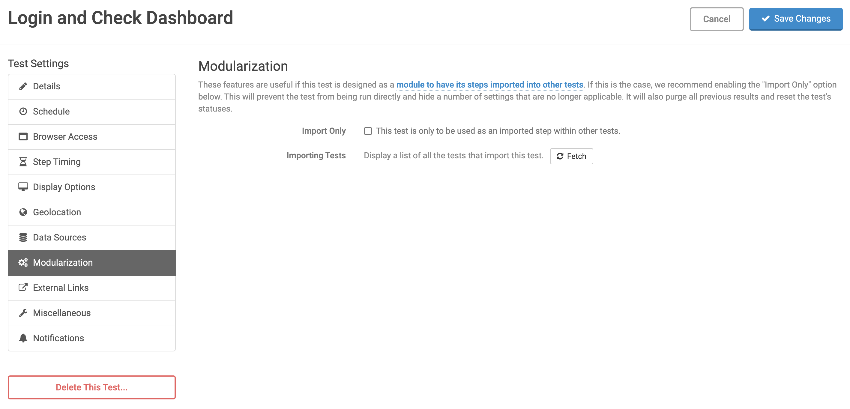 Modularization settings