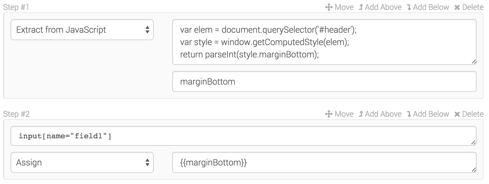 Extract from JavaScript