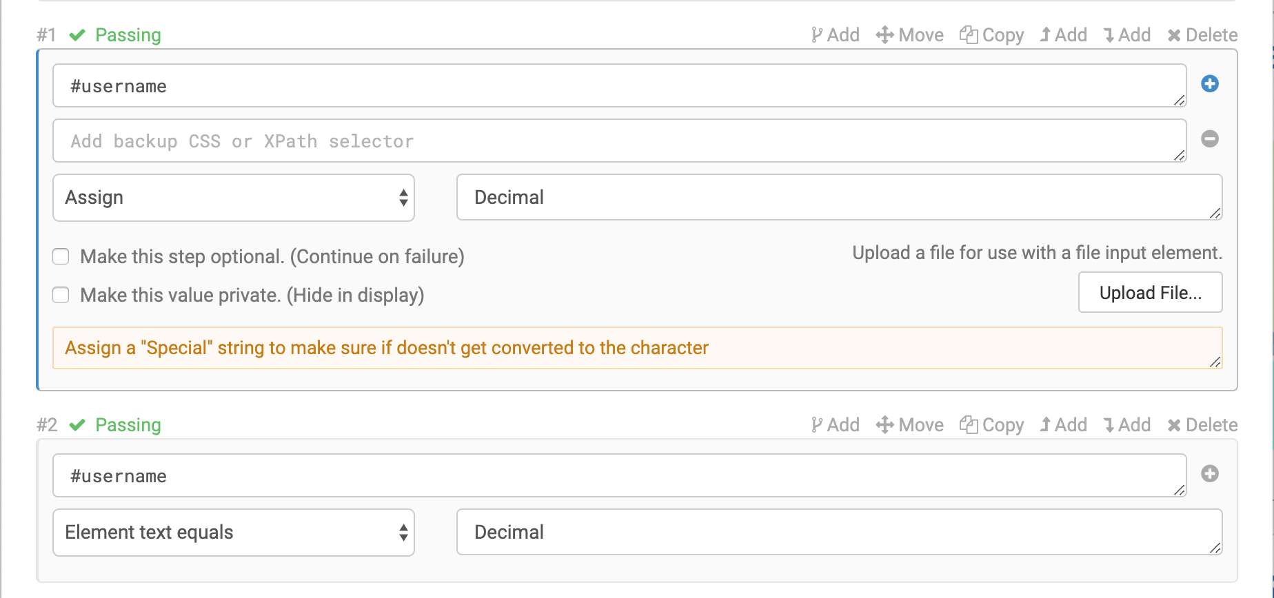 Add backup CSS selectors to your tests steps to improve test durability