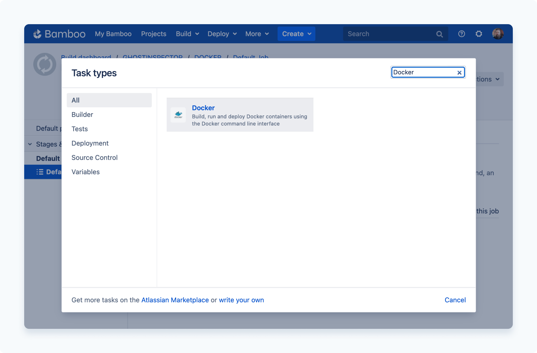 Add the Docker build task