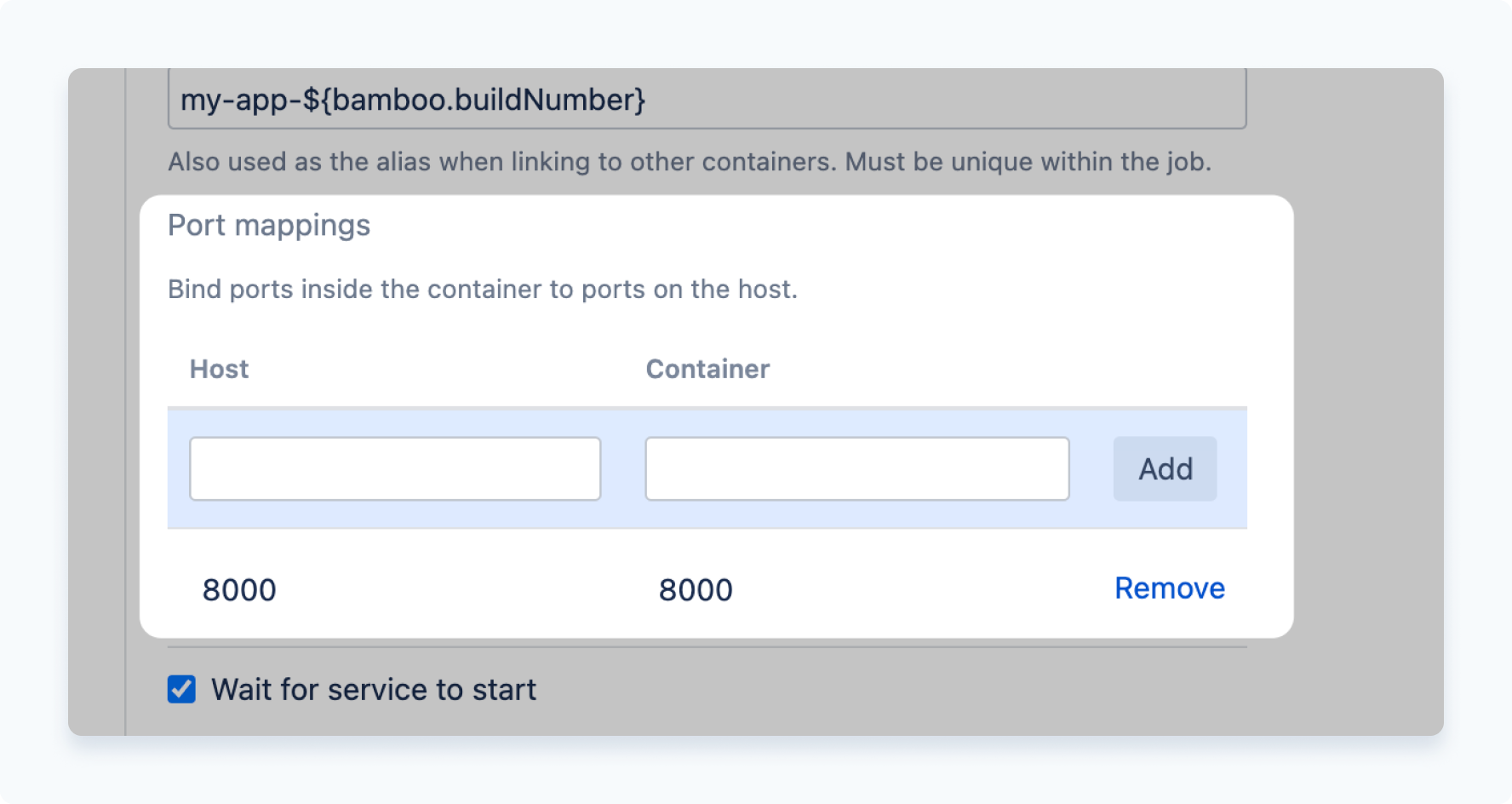 Set a port mapping to test for requests
