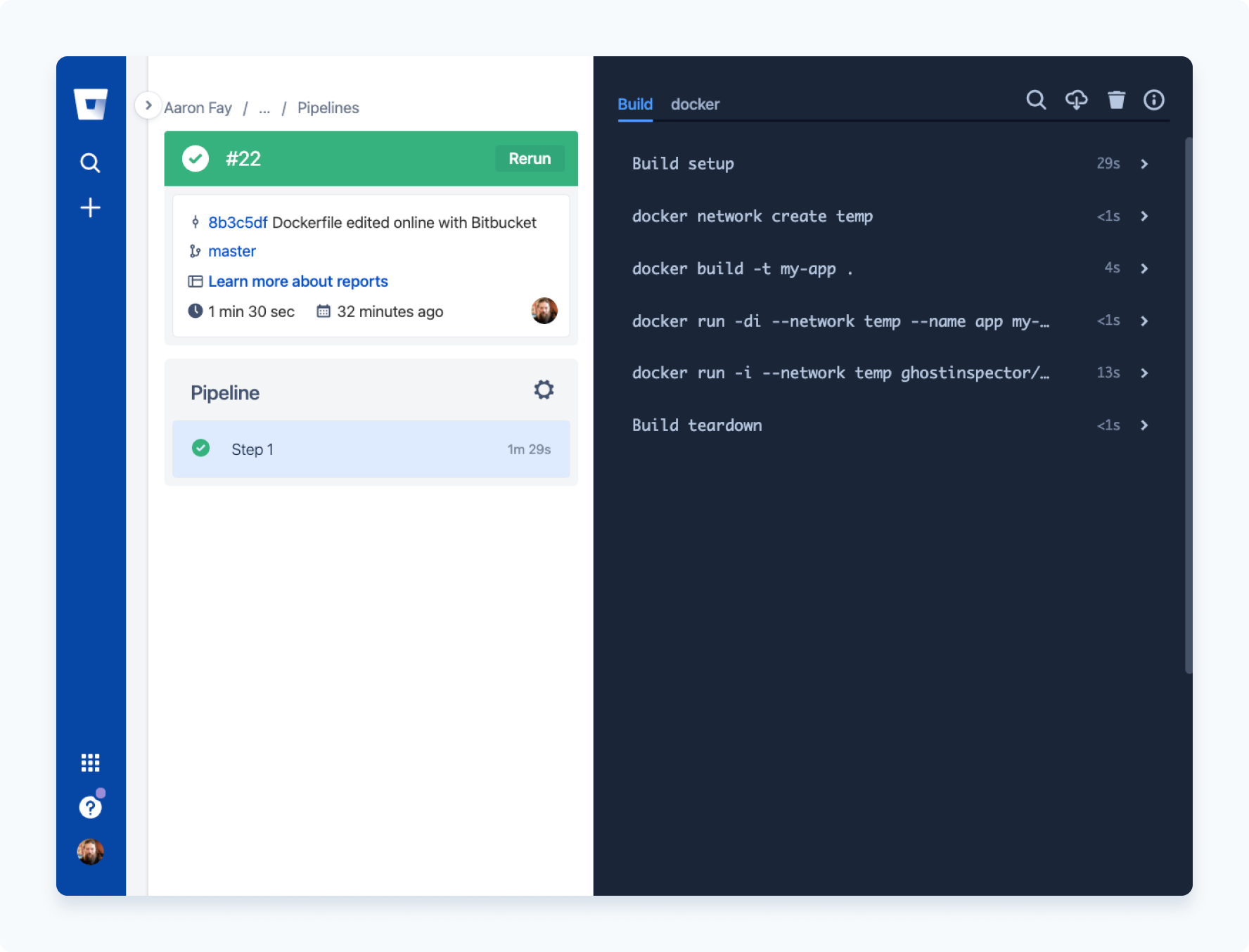 Successful build in Bitbucket Pipelines