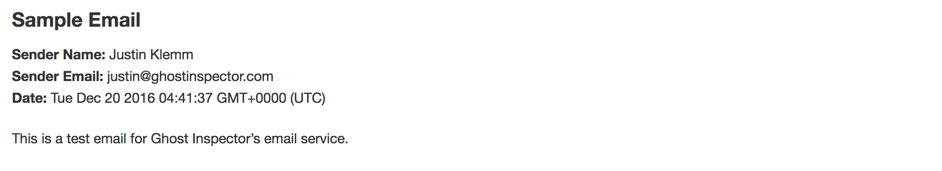 Sample email message