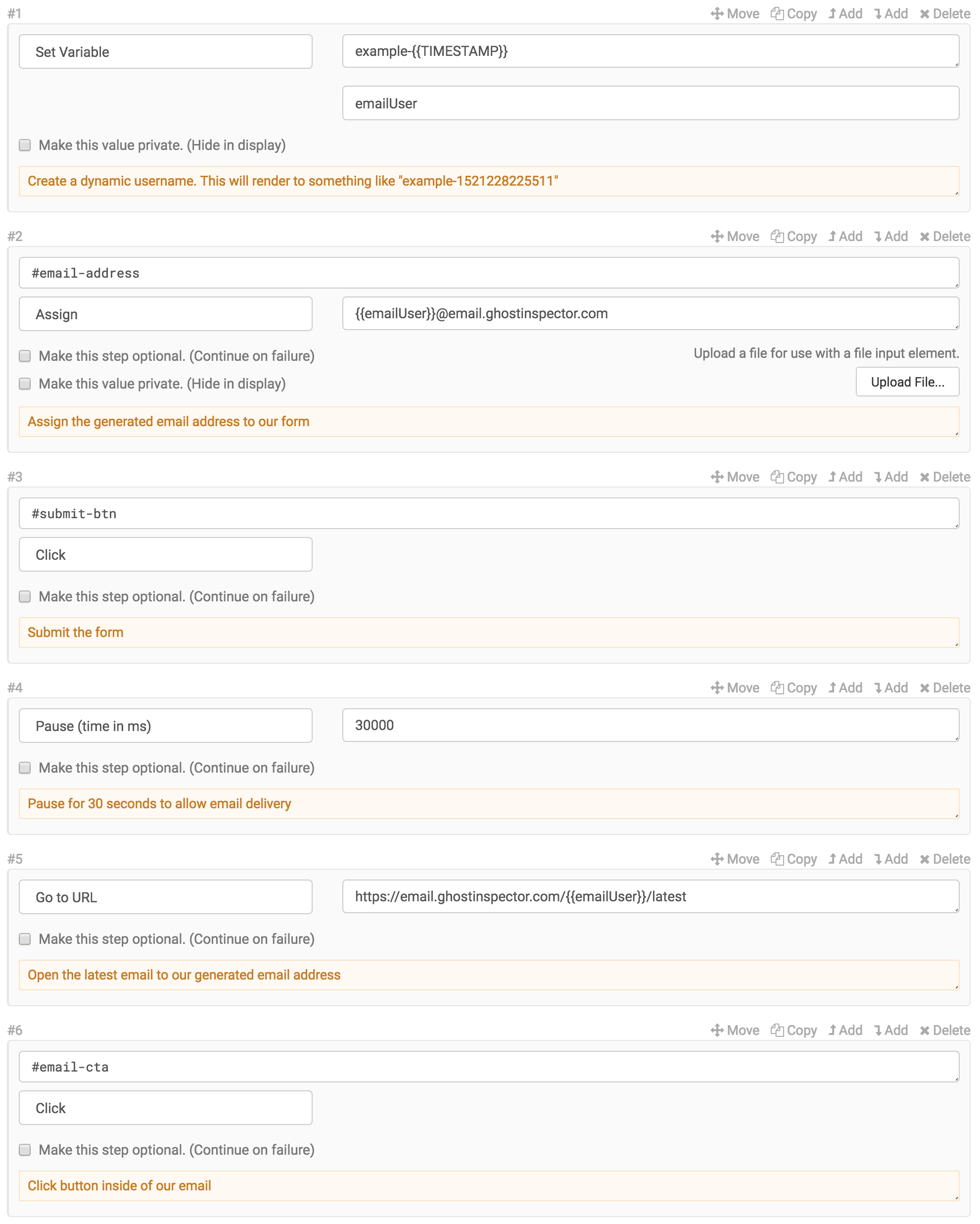 Email steps - Dynamic email address