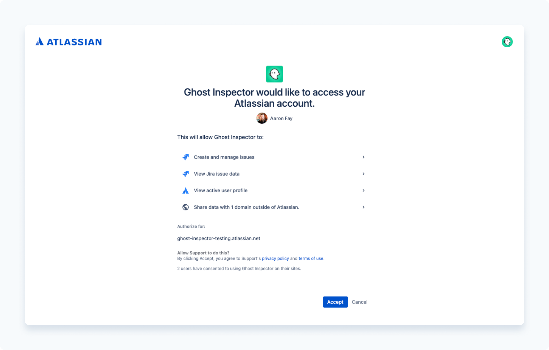 Accept the permissions