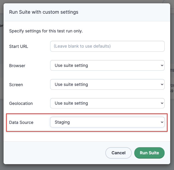 Environment-specific Data Source
