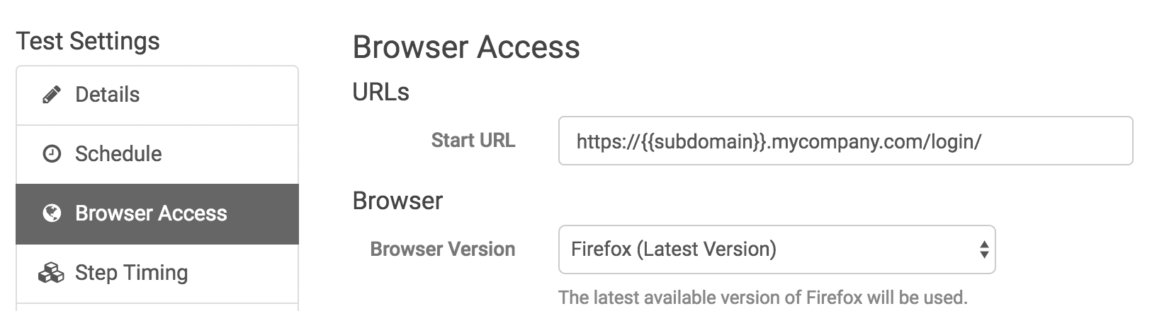 Placing variables in a start URL
