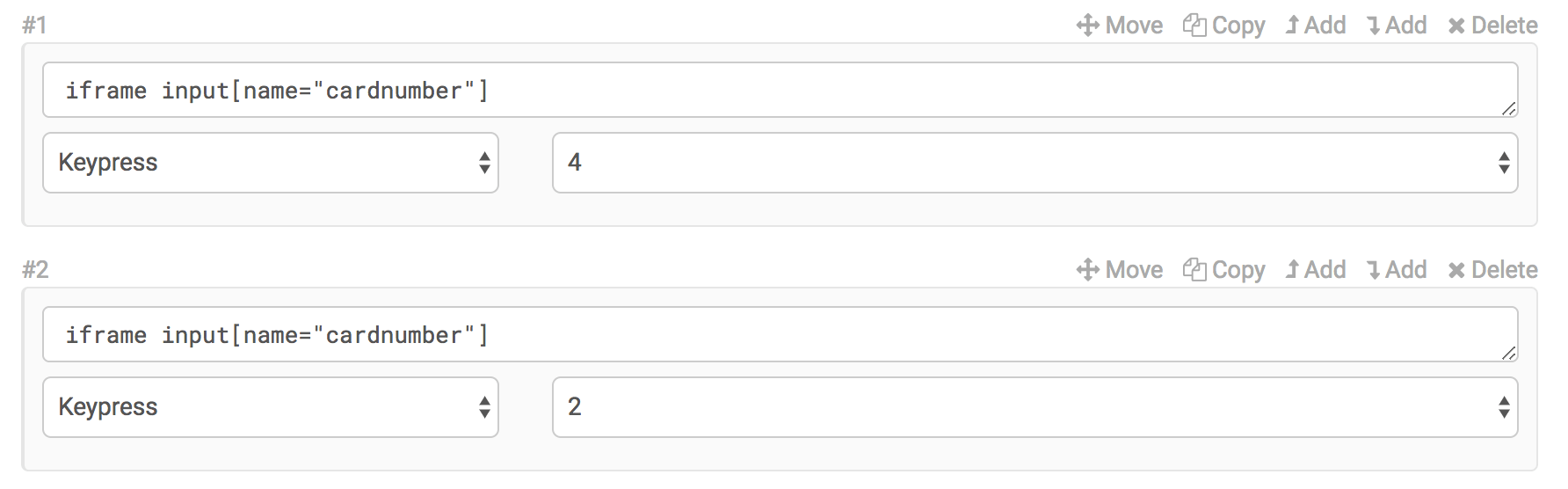 Keypress Stripe checkout steps