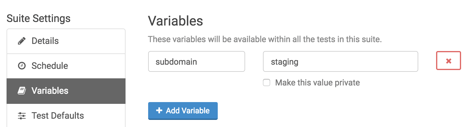 Set suite-level variables