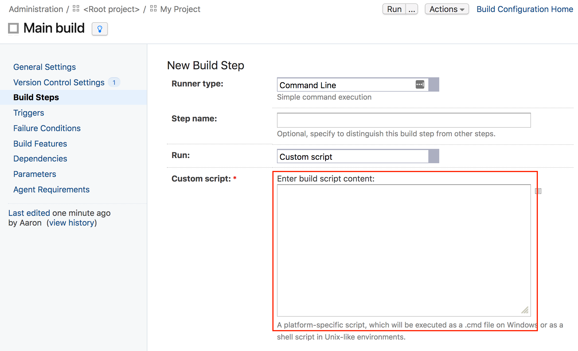 Add Ghost Inspector step in TeamCity