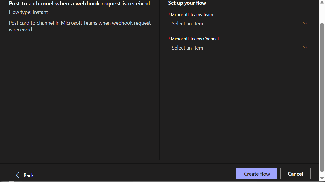 Microsoft Teams: Finish Workflow Setup