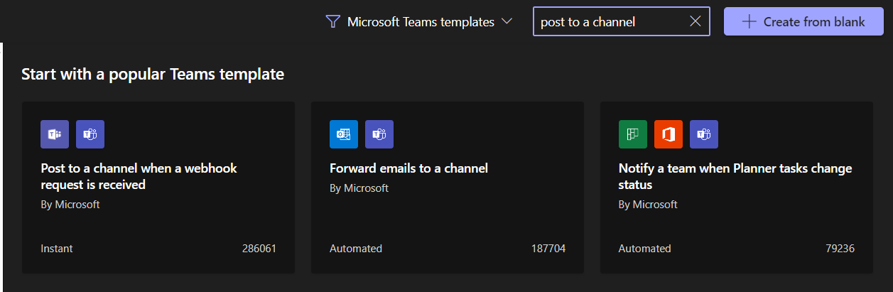 Microsoft Teams: Teams Webhook Workflow